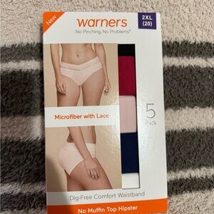 Warner's 2XL Hipster Panties **5 pair in box**